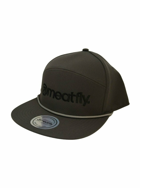 Meatfly Meatfly шапка с права козирка Creeper 6 Panel Snapback Сиво / Черно Лого