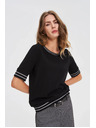 Moodo Черен топ с контрастен кант Moodo