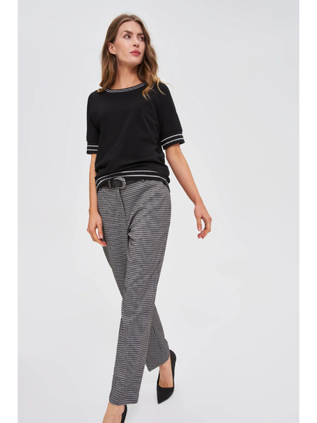 Moodo Черен топ с контрастен кант Moodo