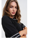 Moodo Черен топ с контрастен кант Moodo