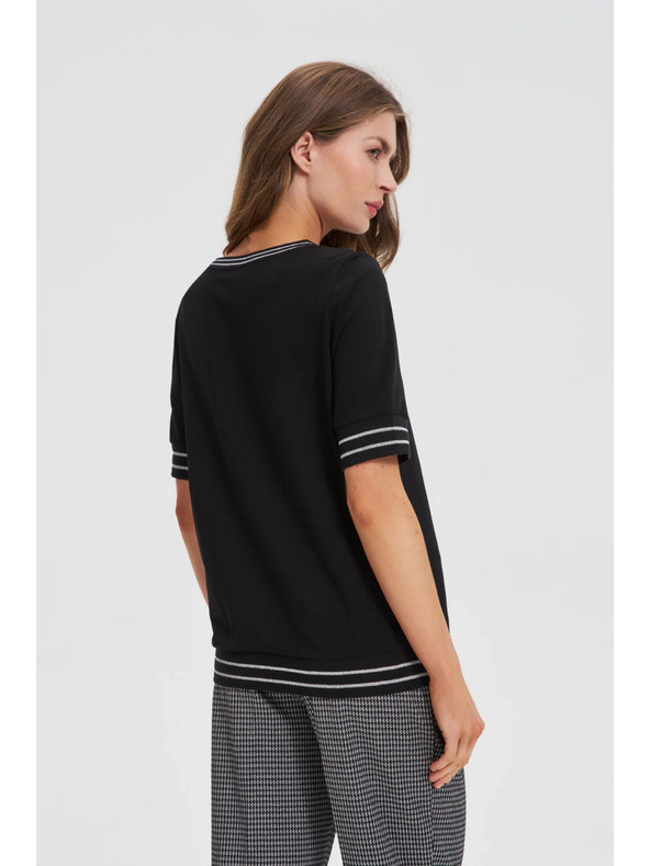 Moodo Черен топ с контрастен кант Moodo