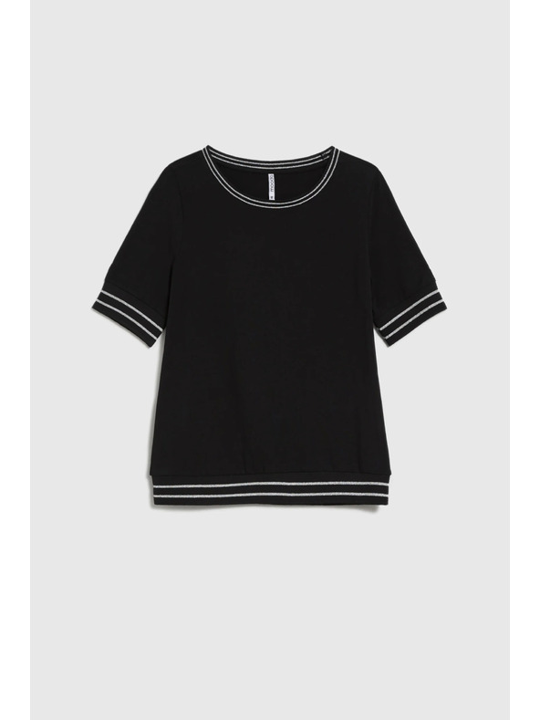 Moodo Черен топ с контрастен кант Moodo