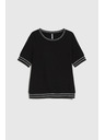 Moodo Черен топ с контрастен кант Moodo