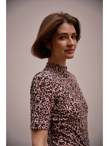 Moodo Щампован топ със стоящa яка Moodo