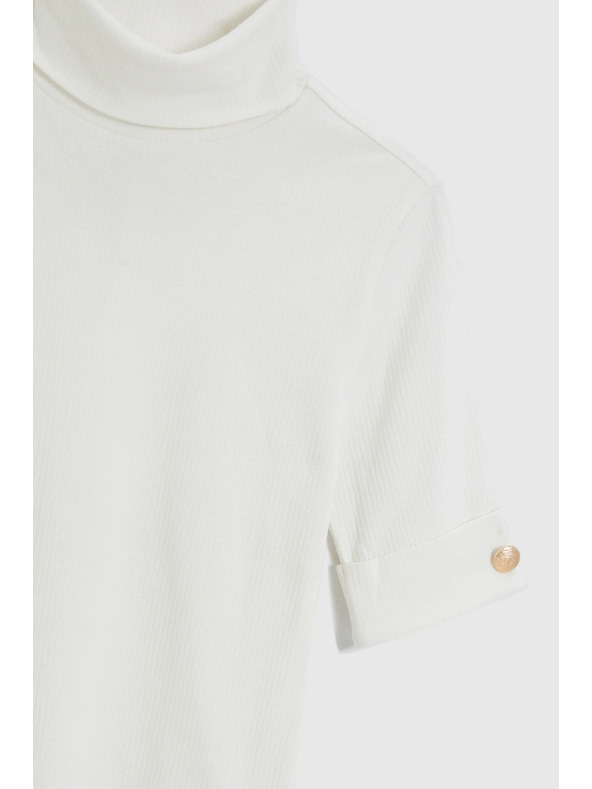 Moodo Бял поло с 3/4 ръкав Moodo