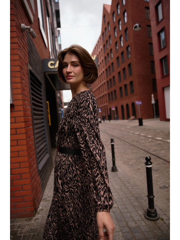 Moodo Кафяви щамповани рокли Moodo