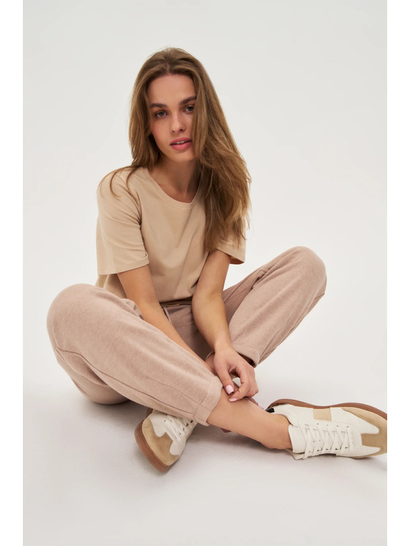 Moodo Бежова тениска с къс ръкав Moodo