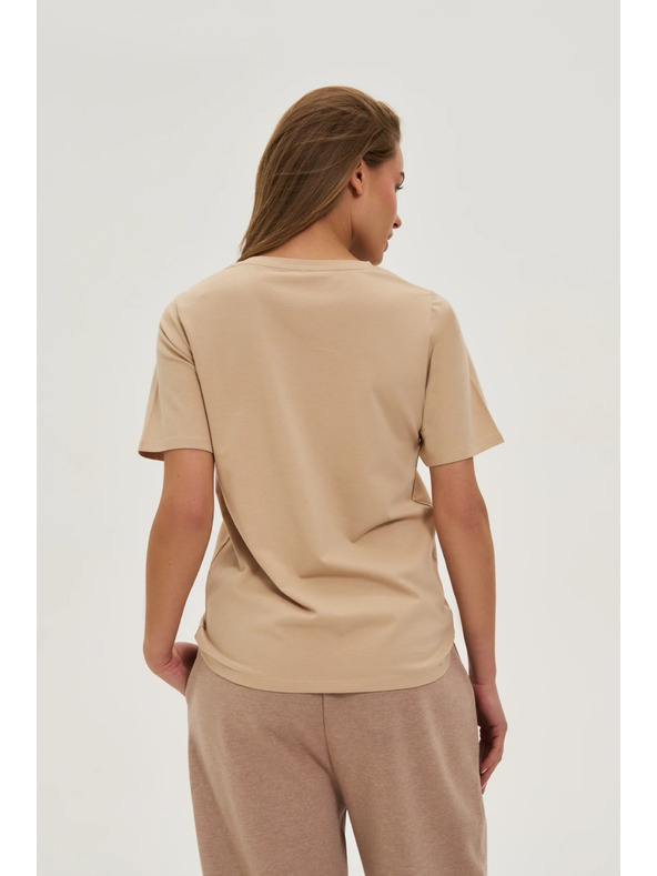 Moodo Бежова тениска с къс ръкав Moodo