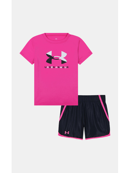 Under Armour Детски комплект Under Armour UA LOGO WOVEN SHORT SET-PNK