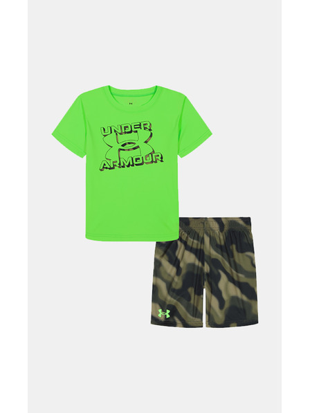 Under Armour Момчешки комплект Under Armour UA TECH PRINTED SS SHORT SET-GRN