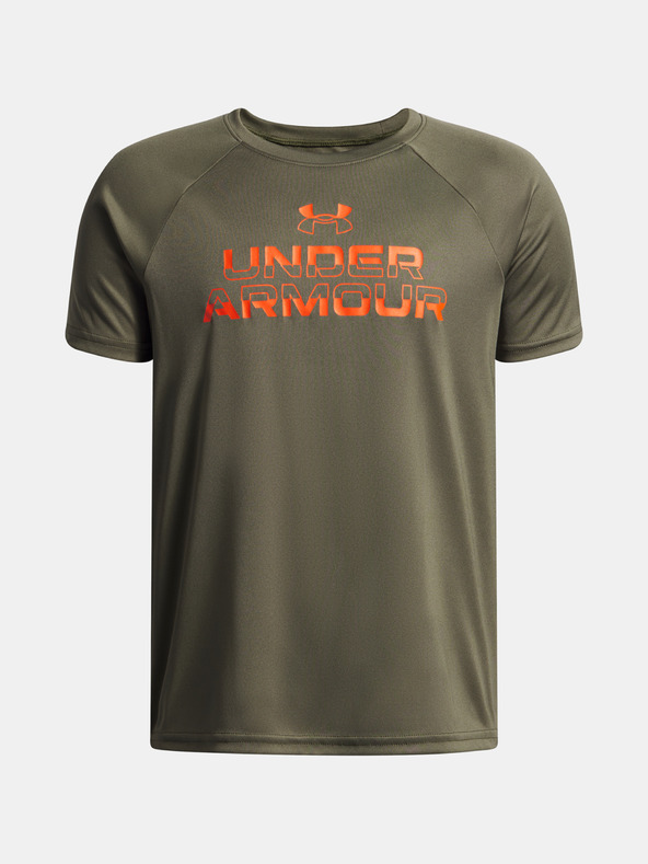 Under Armour Момчешка тениска Under Armour UA Tech Split Wordmark SS-GRN