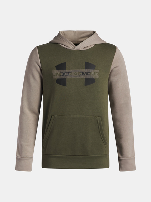 Under Armour Детски суитшърт Under Armour UA Rival Flc Cblck Grphc HD-GRN