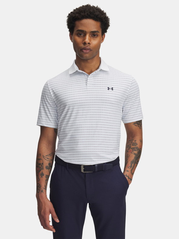 Under Armour Мъжка тениска Under Armour UA Drive Chill Printed Polo-WHT