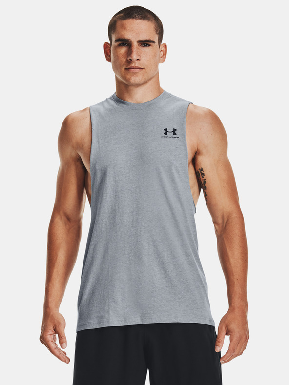 Under Armour Мъжки потник Under Armour UA LEFT CHEST CUT OFF TANK-GRY