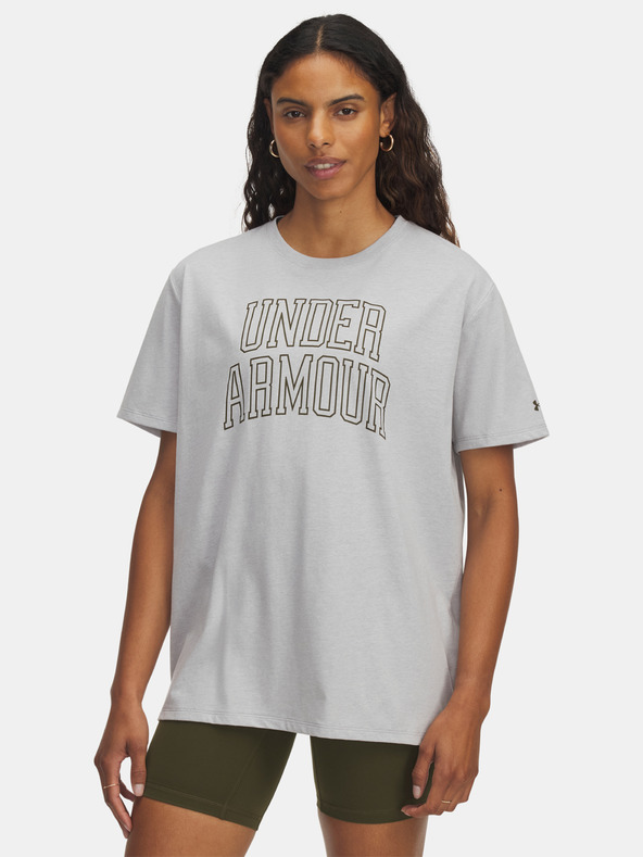 Under Armour Дамска тениска Under Armour Rival OS Campus Tee-GRY
