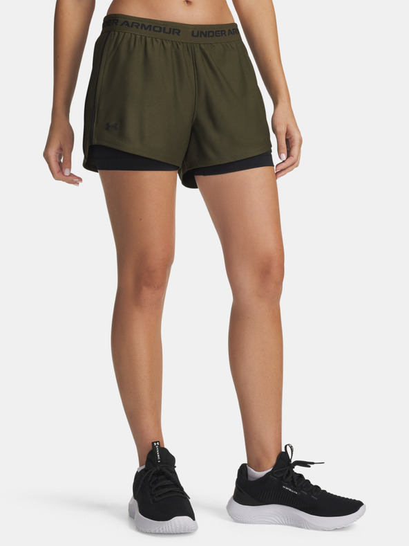 Under Armour Дамски къси панталони Under Armour Tech Play Up 2in1 Shorts-GRN