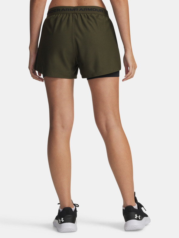 Under Armour Дамски къси панталони Under Armour Tech Play Up 2in1 Shorts-GRN