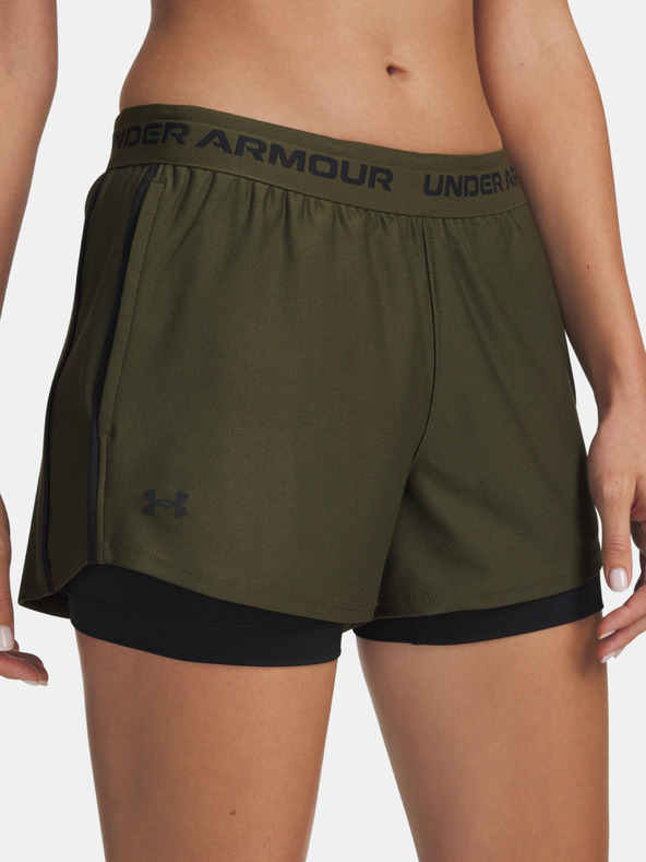 Under Armour Дамски къси панталони Under Armour Tech Play Up 2in1 Shorts-GRN