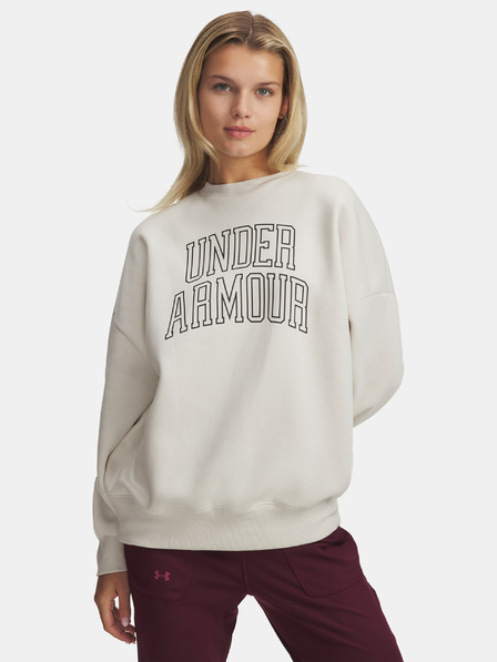 Under Armour Дамски суитшърт Under Armour Rival Flc OS Varsity Crew-WHT
