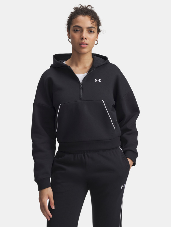 Under Armour Дамски суитшърт Under Armour Rival Flc Piped HZ Hoodie-BLK