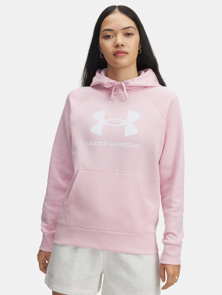 Under Armour Дамски суитшърт Under Armour UA Rival Fleece Big Logo HD-PNK