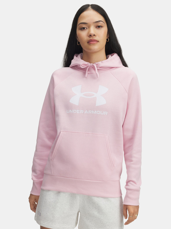 Under Armour Дамски суитшърт Under Armour UA Rival Fleece Big Logo HD-PNK