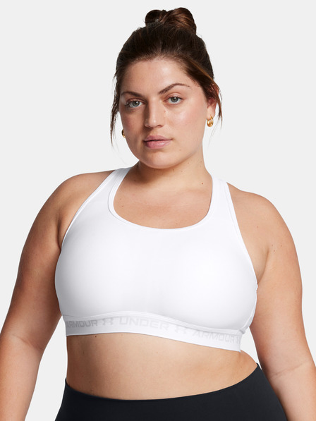 Under Armour Дамски сутиен Under Armour UA Crossback Mid Bra&-WHT