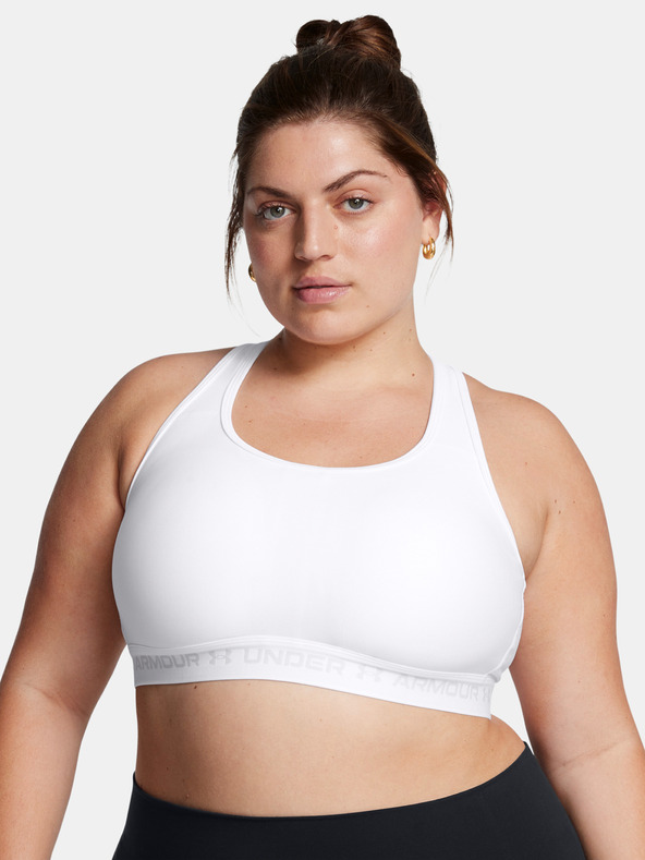 Under Armour Дамски сутиен Under Armour UA Crossback Mid Bra&-WHT
