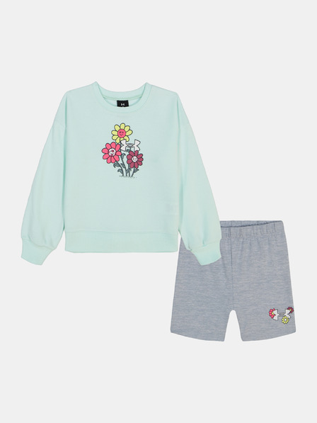 Under Armour Момичешки комплект Under Armour UA CREWNECK BIKE SHORT SET