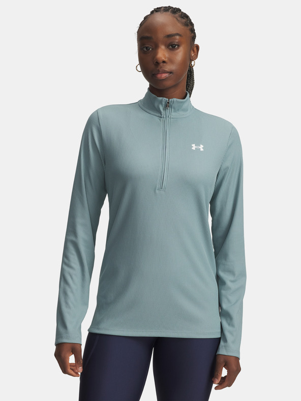 Under Armour Дамска тениска Under Armour Tech Rib 1/2 Zip-GRN
