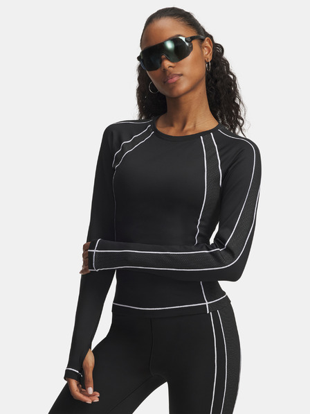 Under Armour Дамска тениска Under Armour UA ColdGear Textured Crew-BLK