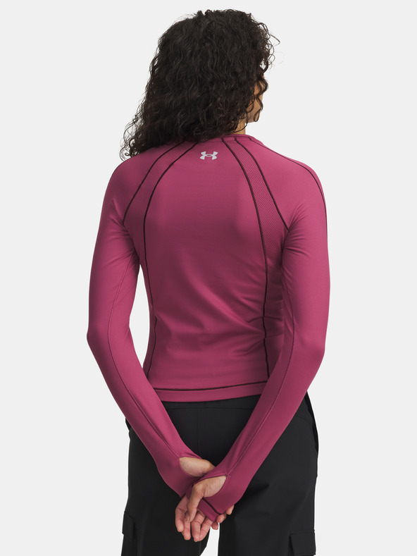 Under Armour Дамска тениска Under Armour UA ColdGear Textured Crew-RED