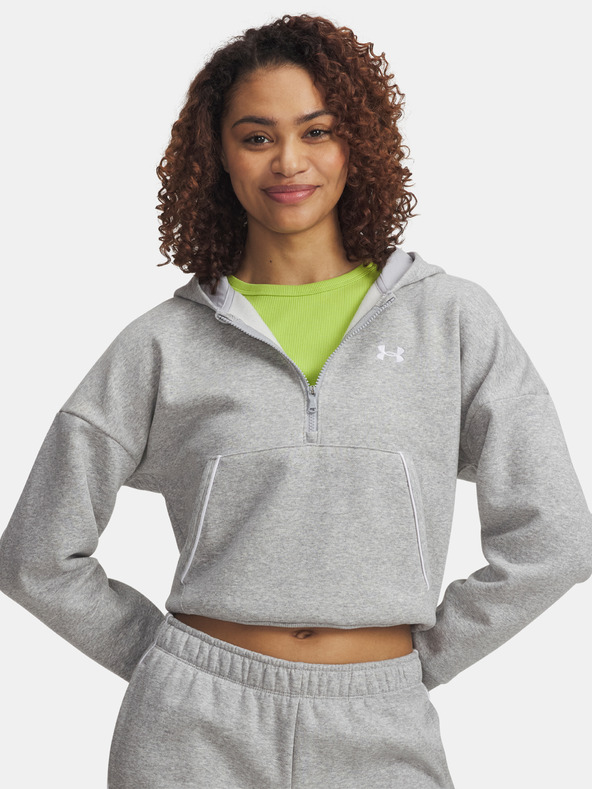 Under Armour Дамски суитшърт Under Armour Rival Flc Piped HZ Hoodie-GRY