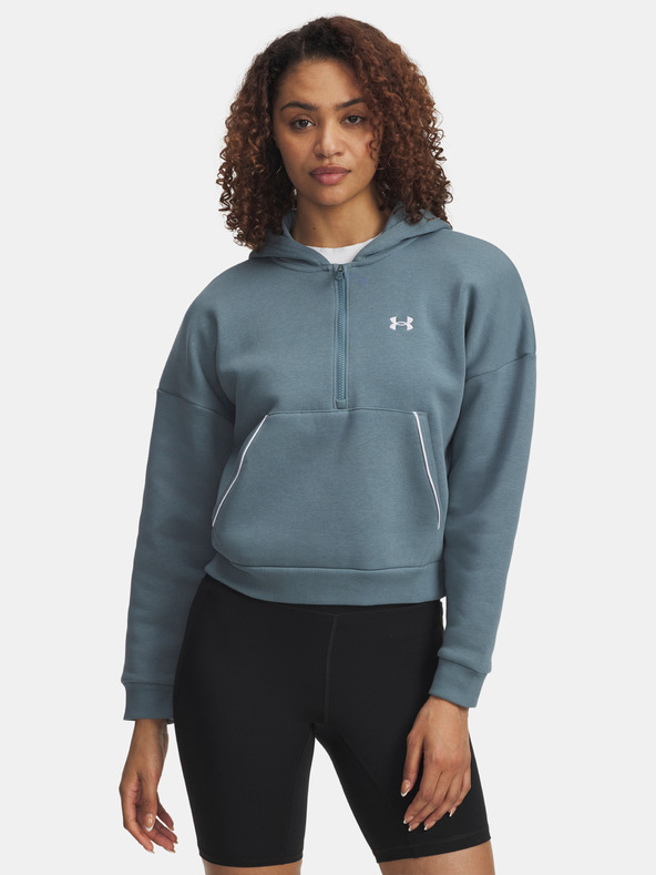Under Armour Дамски суитшърт Under Armour Rival Flc Piped HZ Hoodie-BLU