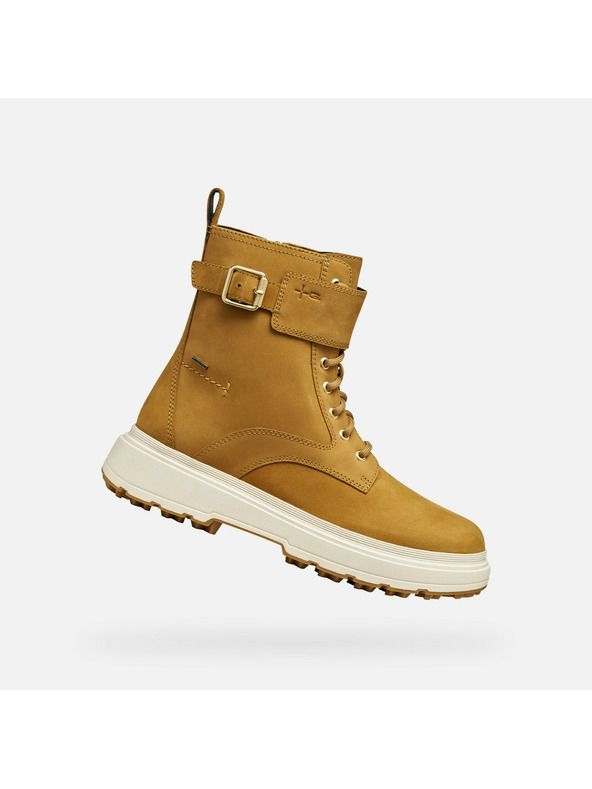 Geox Светлокафяви дамски боти Geox Lamidie + Grip ABX