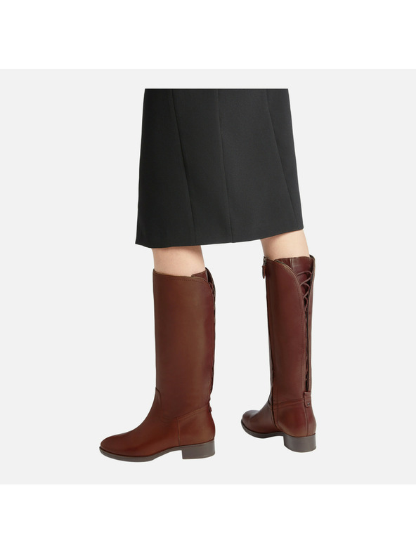 Geox Кафяви дамски боти Geox Felicity