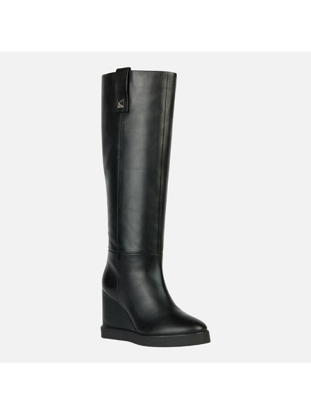 Geox Черни дамски ботуши Geox Wedge