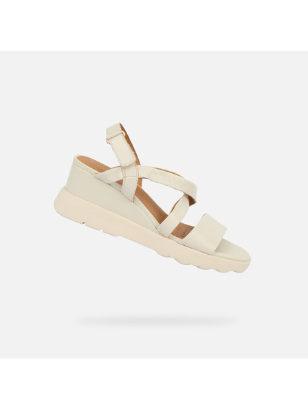 Geox Кремава дамска обувка на платформа Geox Spherica EC6