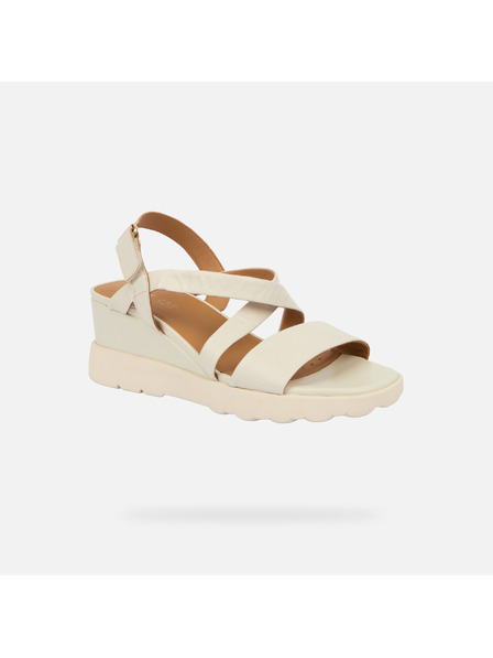 Geox Кремава дамска обувка на платформа Geox Spherica EC6