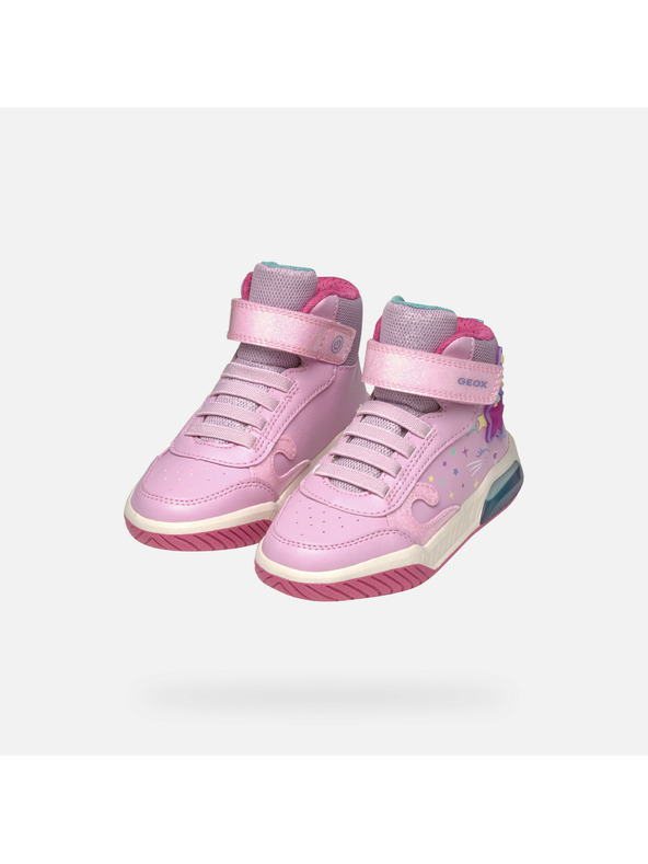 Geox Розови детски светещи боти Geox Inek Girl