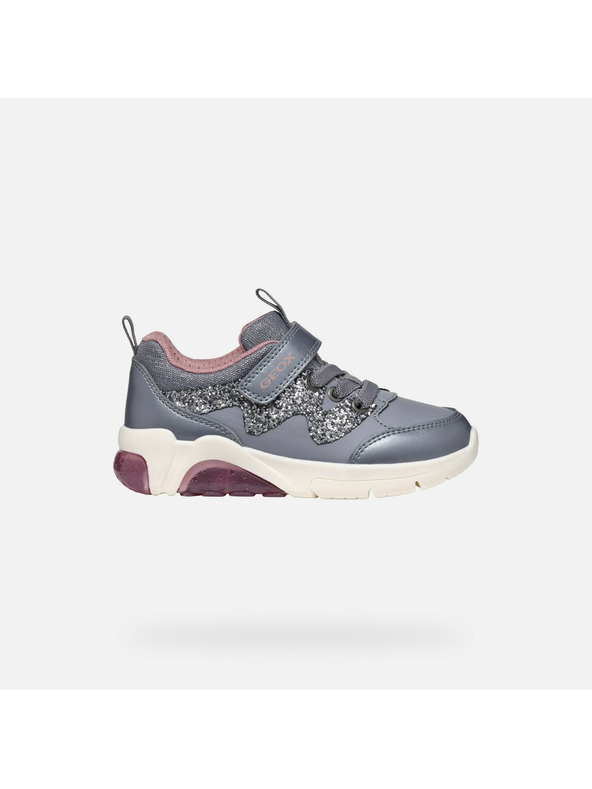 Geox Сива момичешка светеща членкова обувка Geox Fadinlight Girl