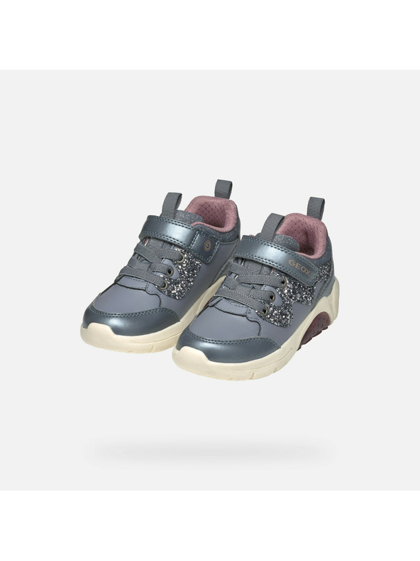 Geox Сива момичешка светеща членкова обувка Geox Fadinlight Girl