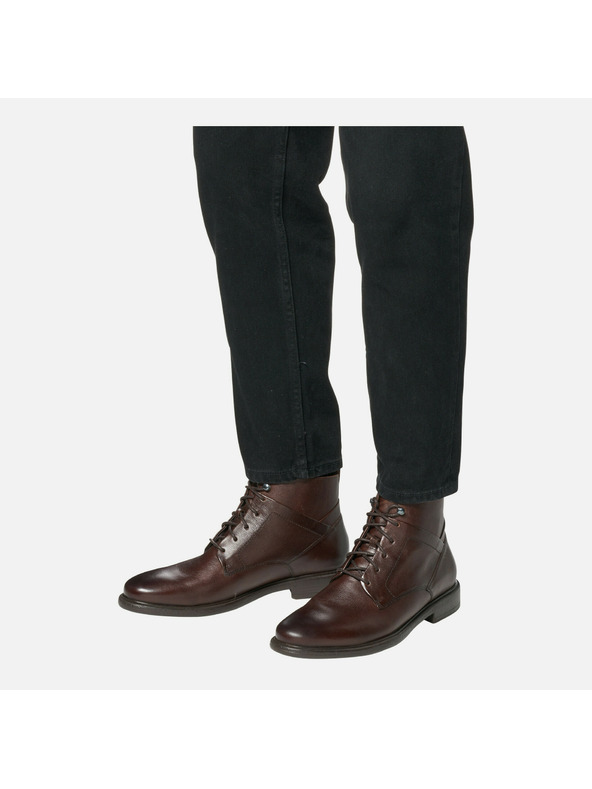 Geox Тъмнокафява мъжка ботуша обувка Geox Terence