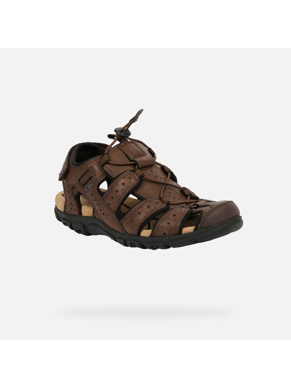 Geox Тъмнокафяви мъжки сандали Geox Omo Sandal Strada