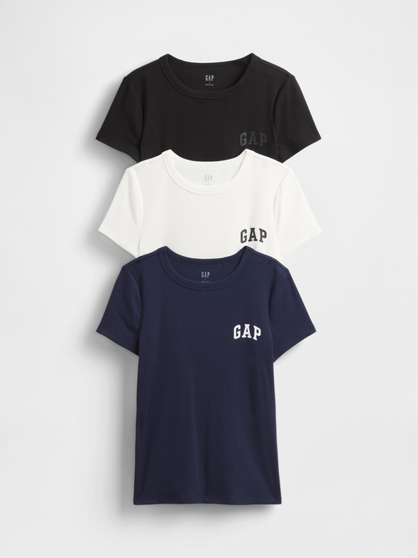 GAP Ребрести тениски с лого, 3 бр. GAP