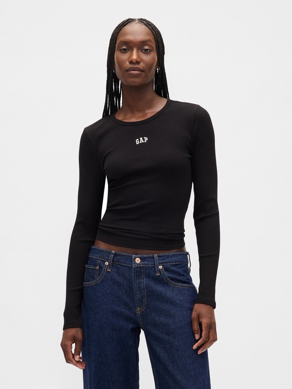 GAP Ребрести тениска с лого GAP