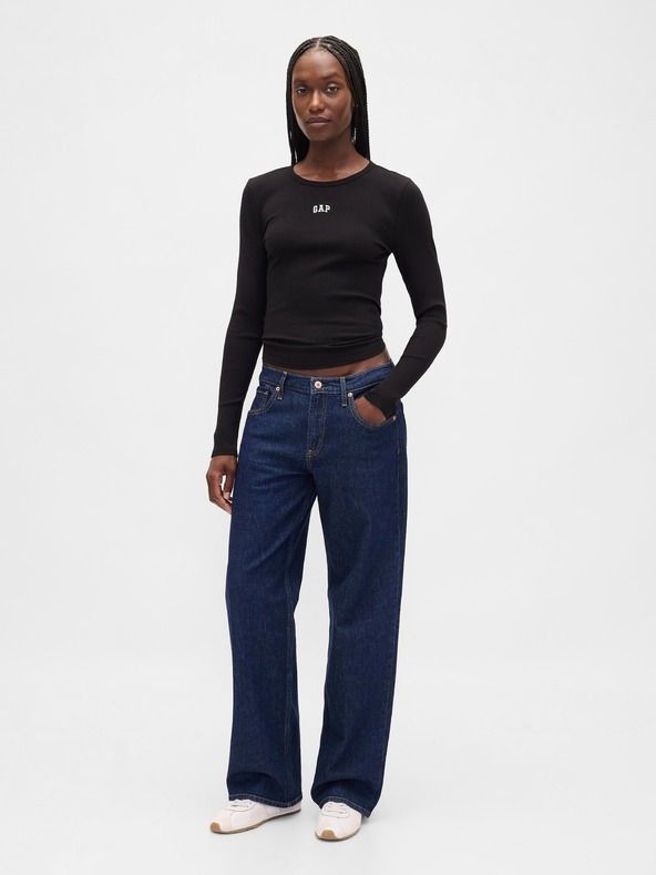 GAP Ребрести тениска с лого GAP