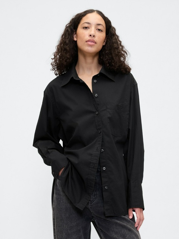 GAP Oversize поплинова риза с лого Big Shirt GAP