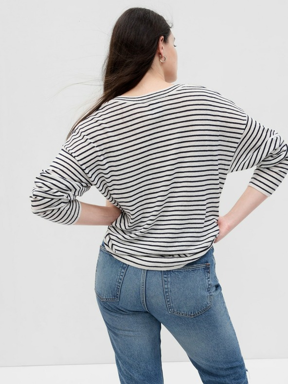 GAP Ленен раиран пуловер GAP