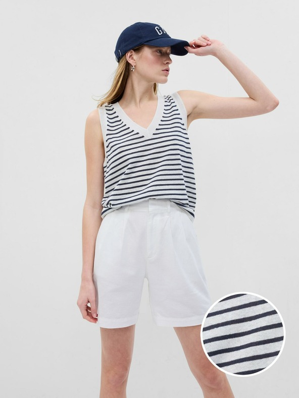 GAP Ленена раирана жилетка GAP